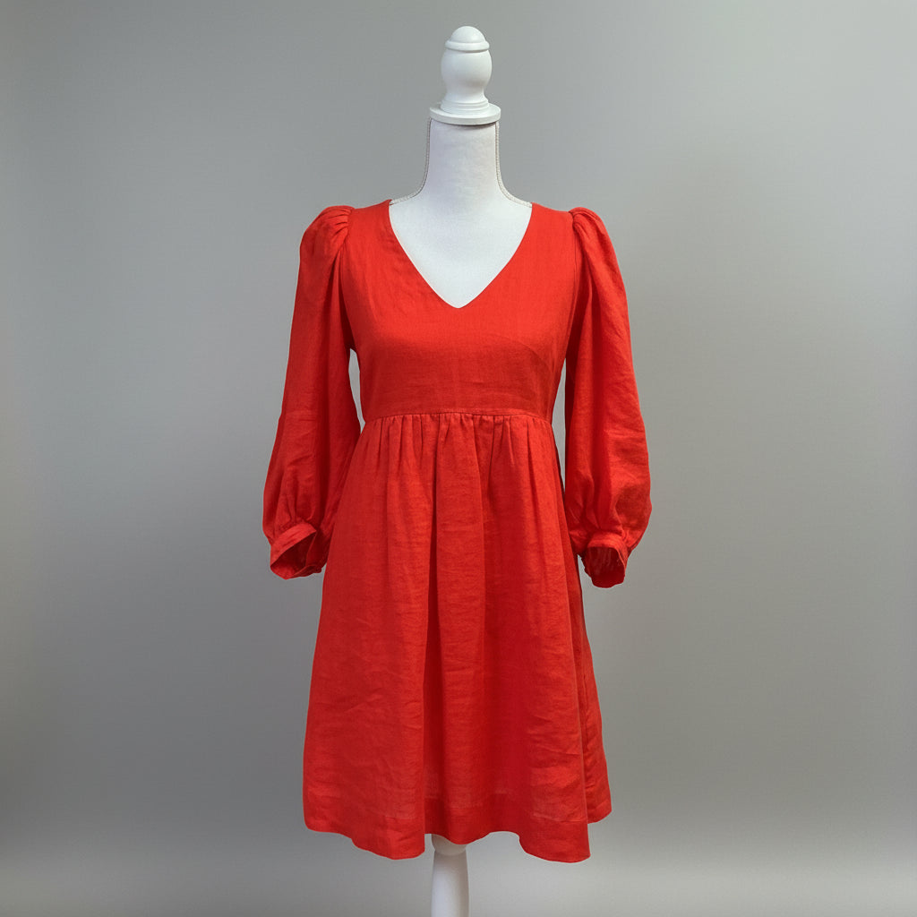 Tyler Boe orange linen dress, size XS, NEW WITH TAGS!