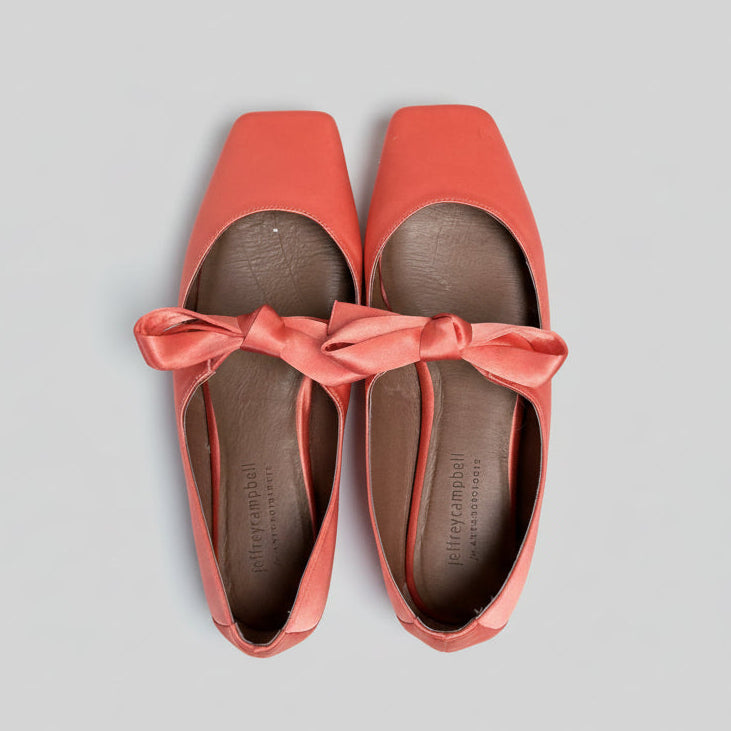 Jeffrey Campbell coral satin bow flats, Size 7.5, BRAND NEW!