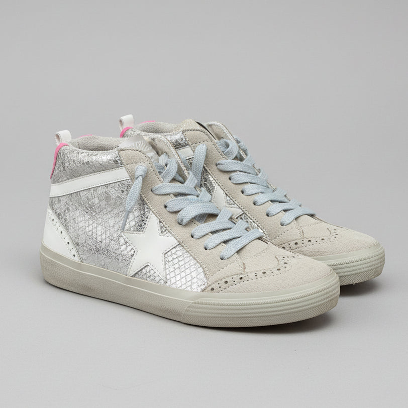 Shu shop tan metallic lizard print high-top Paulina shoes, Size 8