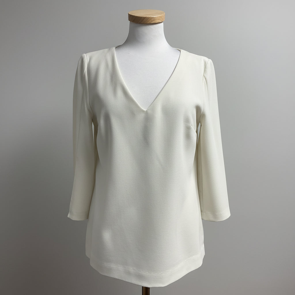 Trina Turk ivory long sleeve blouse, size S, NEW WITH TAGS!