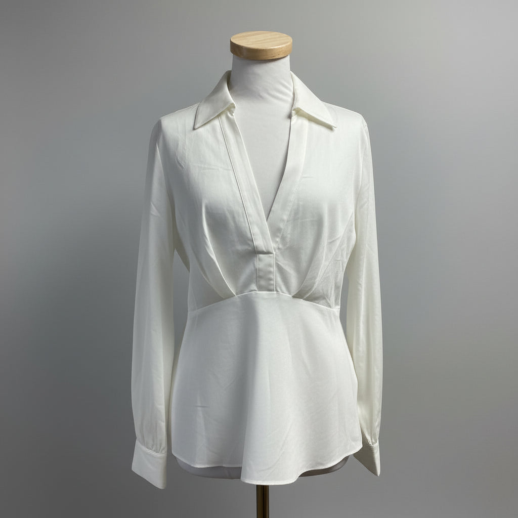Trina Turk white cotton blouse, size M, NEW WITH TAGS!