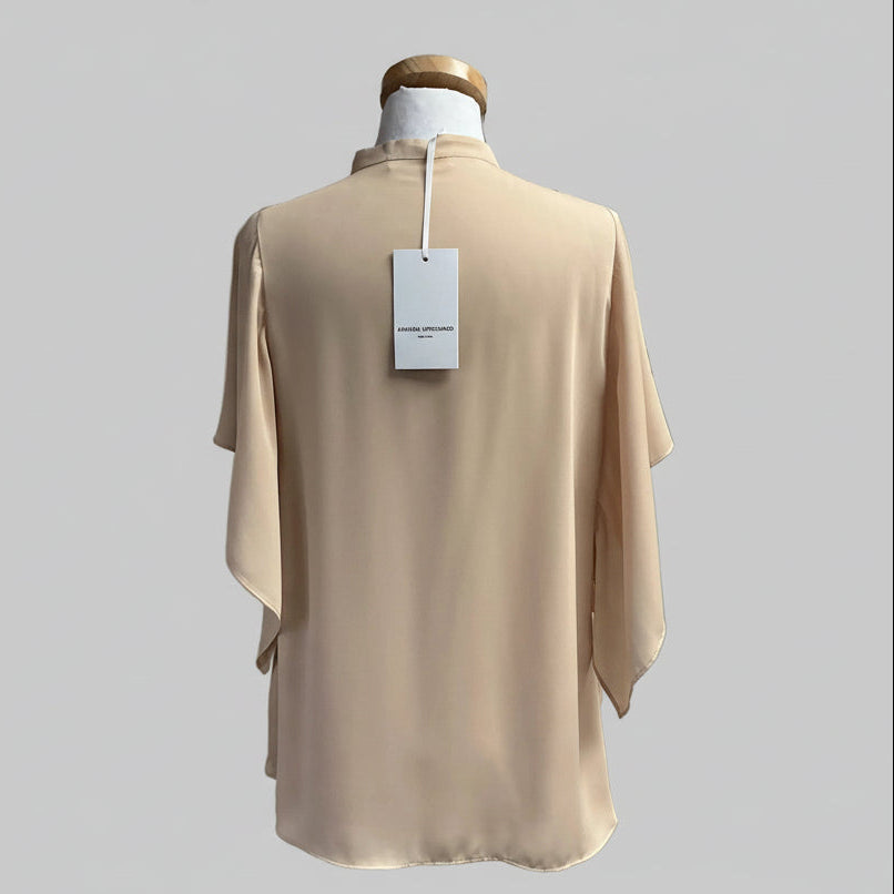 Amanda Uprichard tan blouse, size M, NEW WITH TAGS!