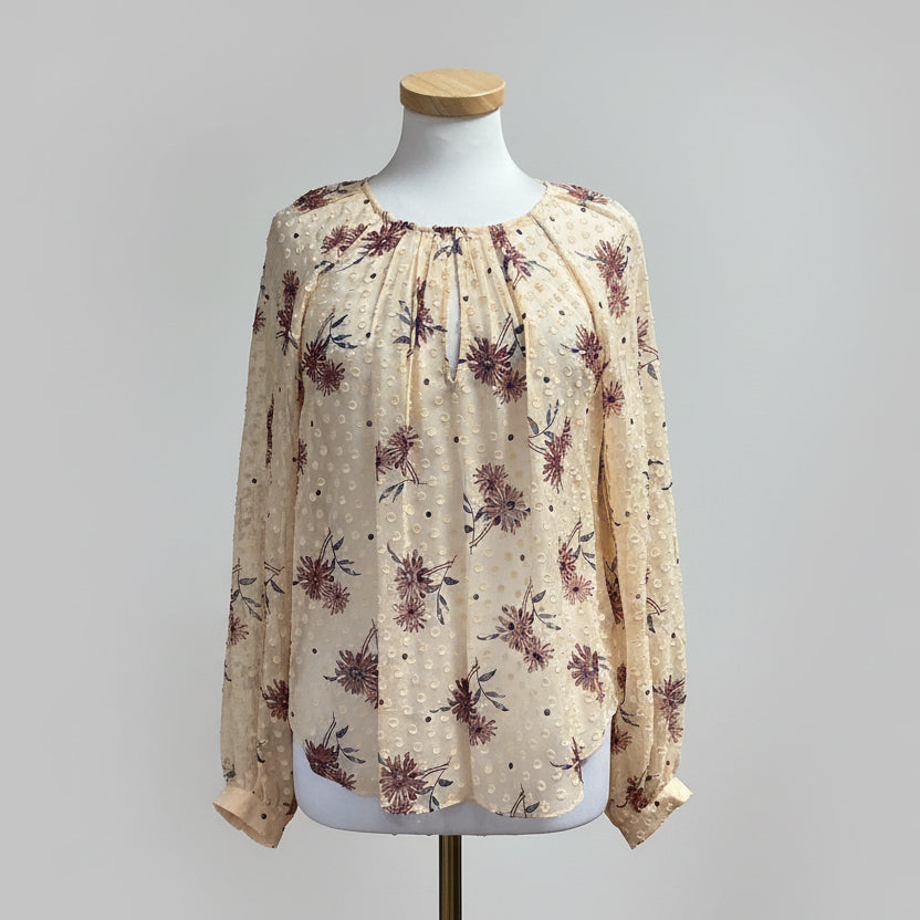 Joie apricot floral blouse, size M, NEW WITH TAGS!