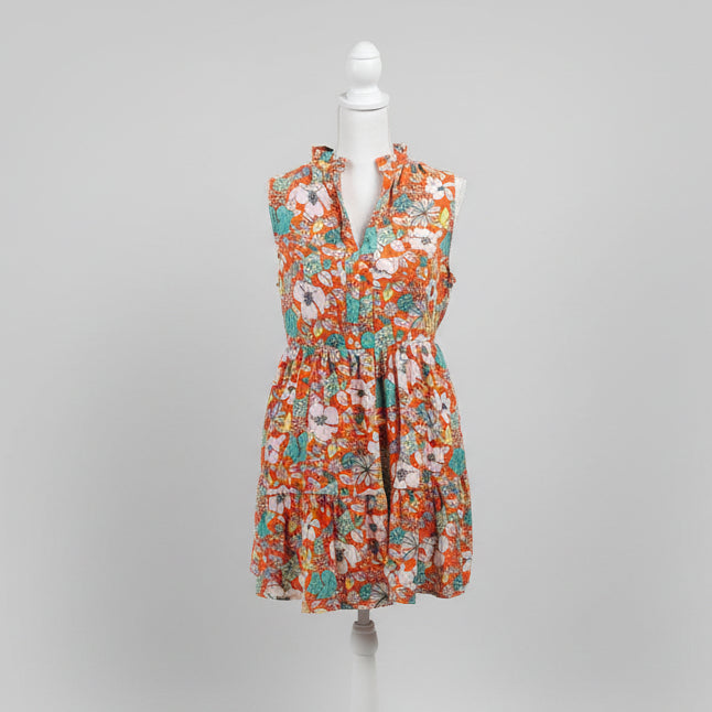 Karlie orange floral dress, Size L
