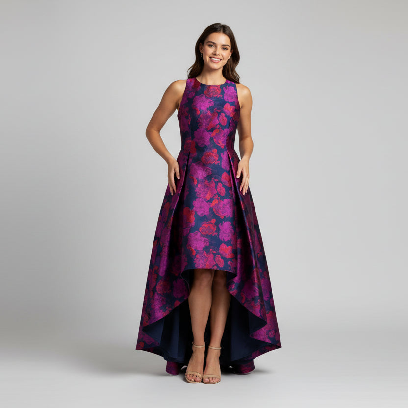 Aidan navy and magenta floral dress, size 6