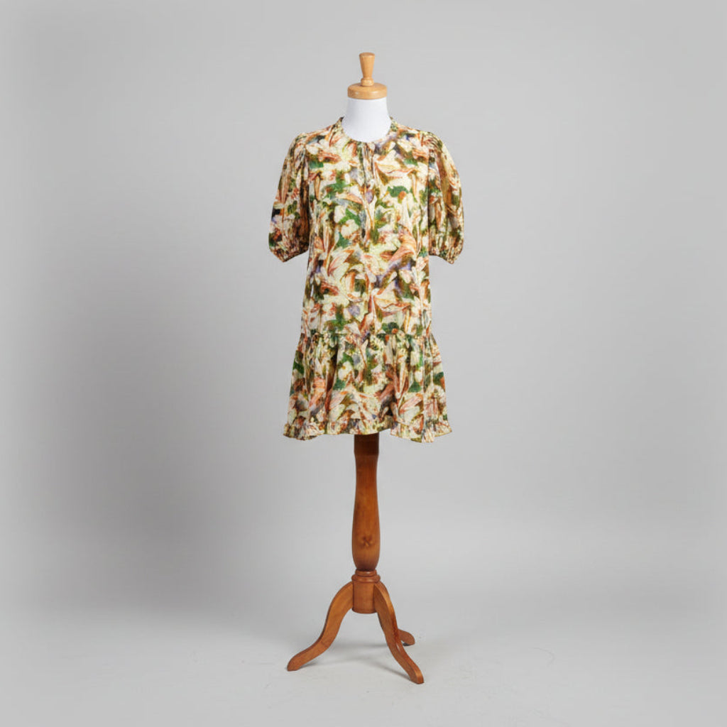 Marie Oliver yellow floral dress, size S