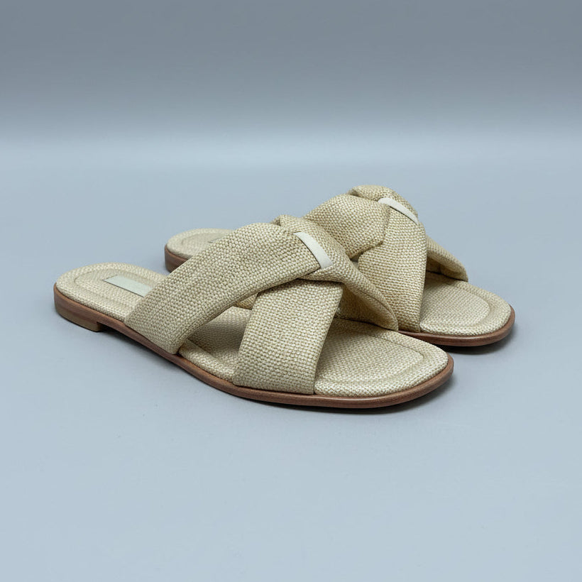 Schutz tan straw Fairy Casual sandals, size 8