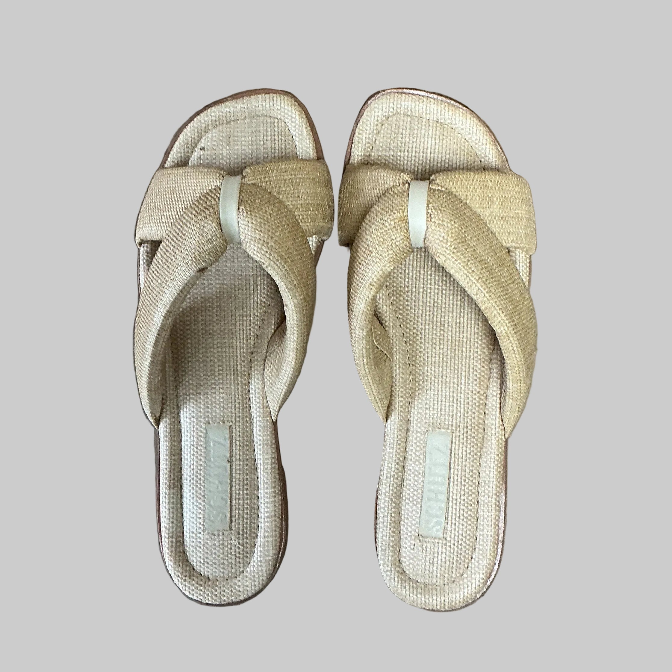 Schutz tan straw Fairy Casual sandals, size 8