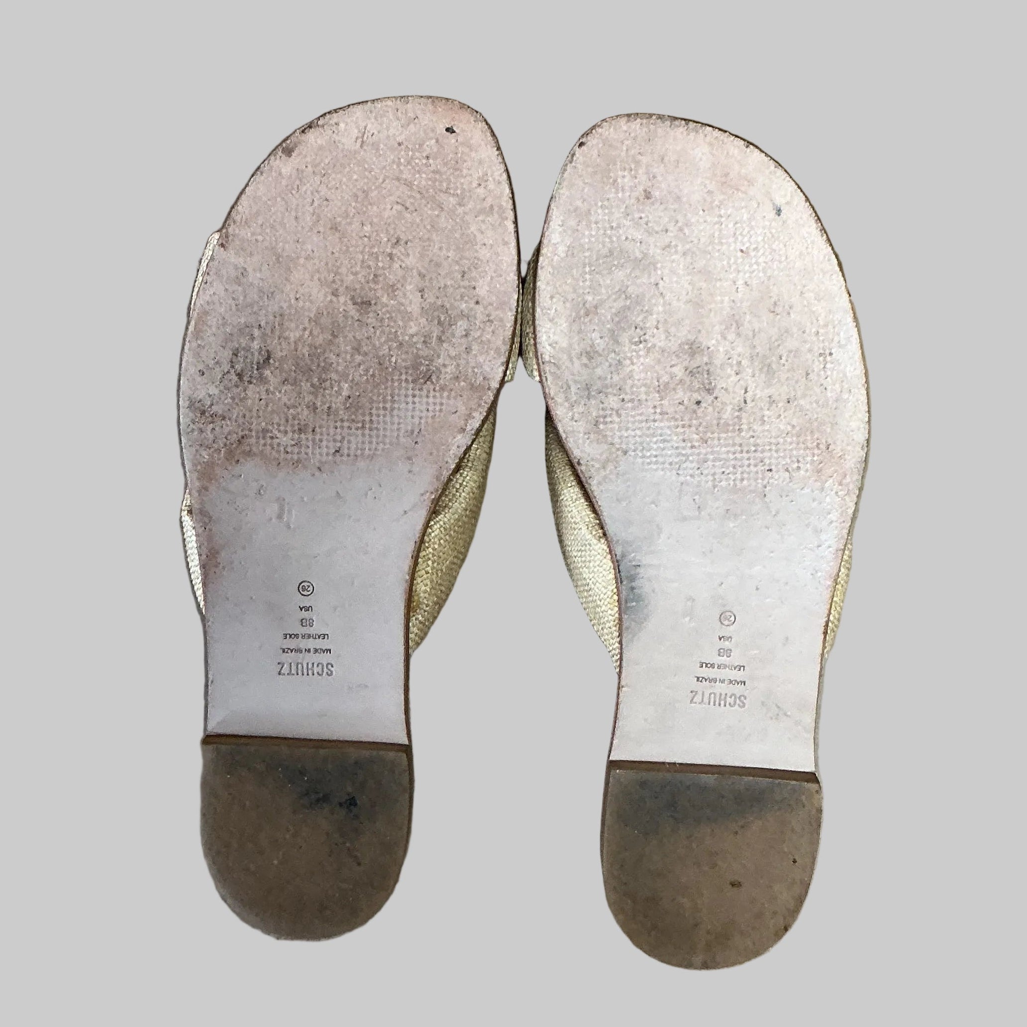 Schutz tan straw Fairy Casual sandals, size 8