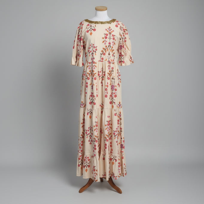 Sheridan French tan print Michola dress, size S