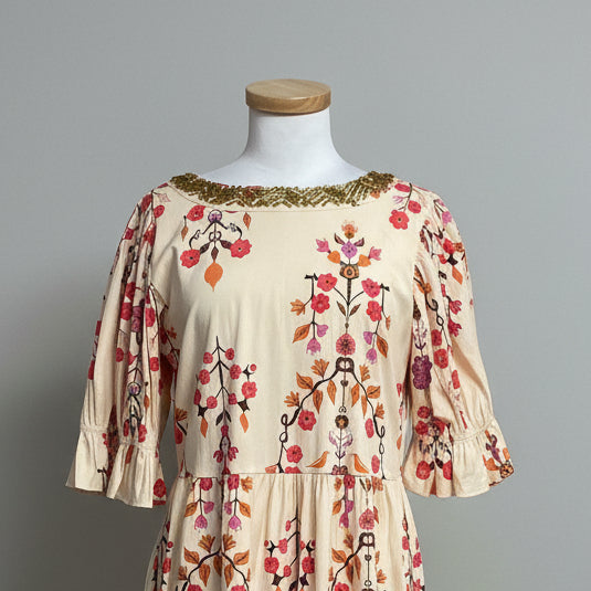 Sheridan French tan print Michola dress, size S