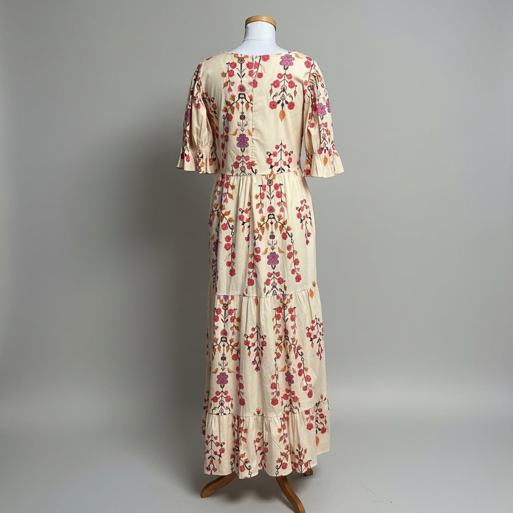 Sheridan French tan print Michola dress, size S