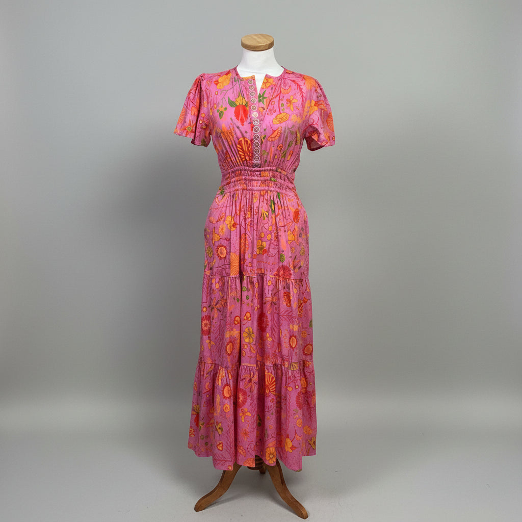 Sheridan French hot pink Eloise Blush Blooms dress, size S