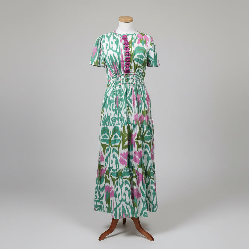 Sheridan French white, green, and magenta Eloise dress, size S