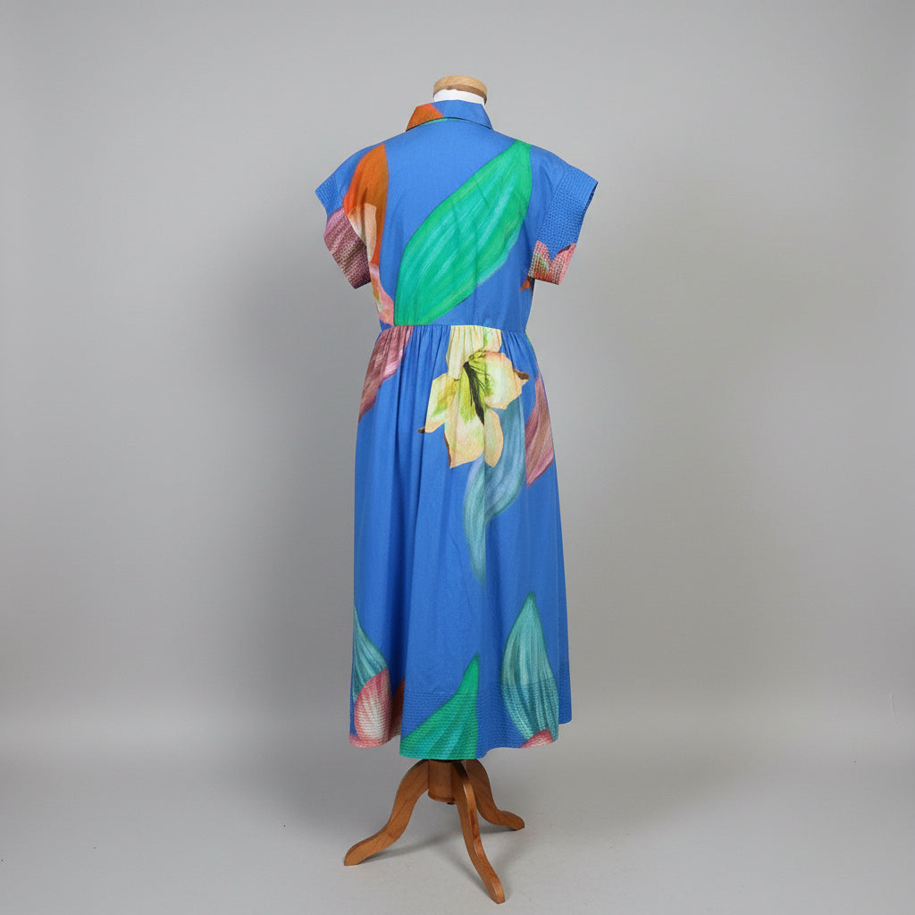 Oliphant light blue Hibiscus dress, size M