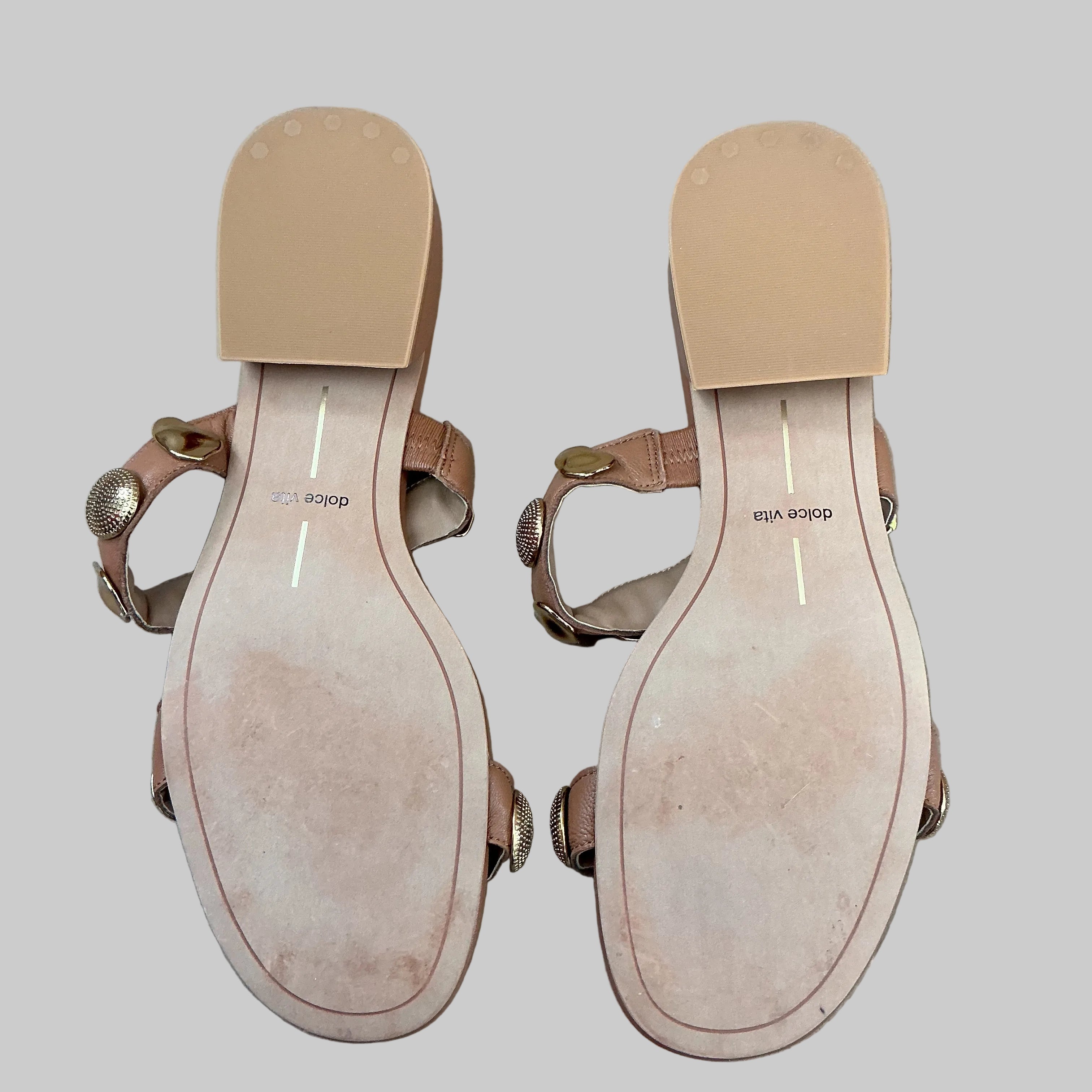 Dolce Vita brown with gold jewels "Farrow" sandals, size 9