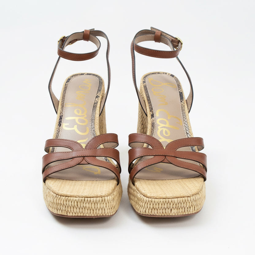 Sam Edelman brown “Reese” platform sandals, size 9