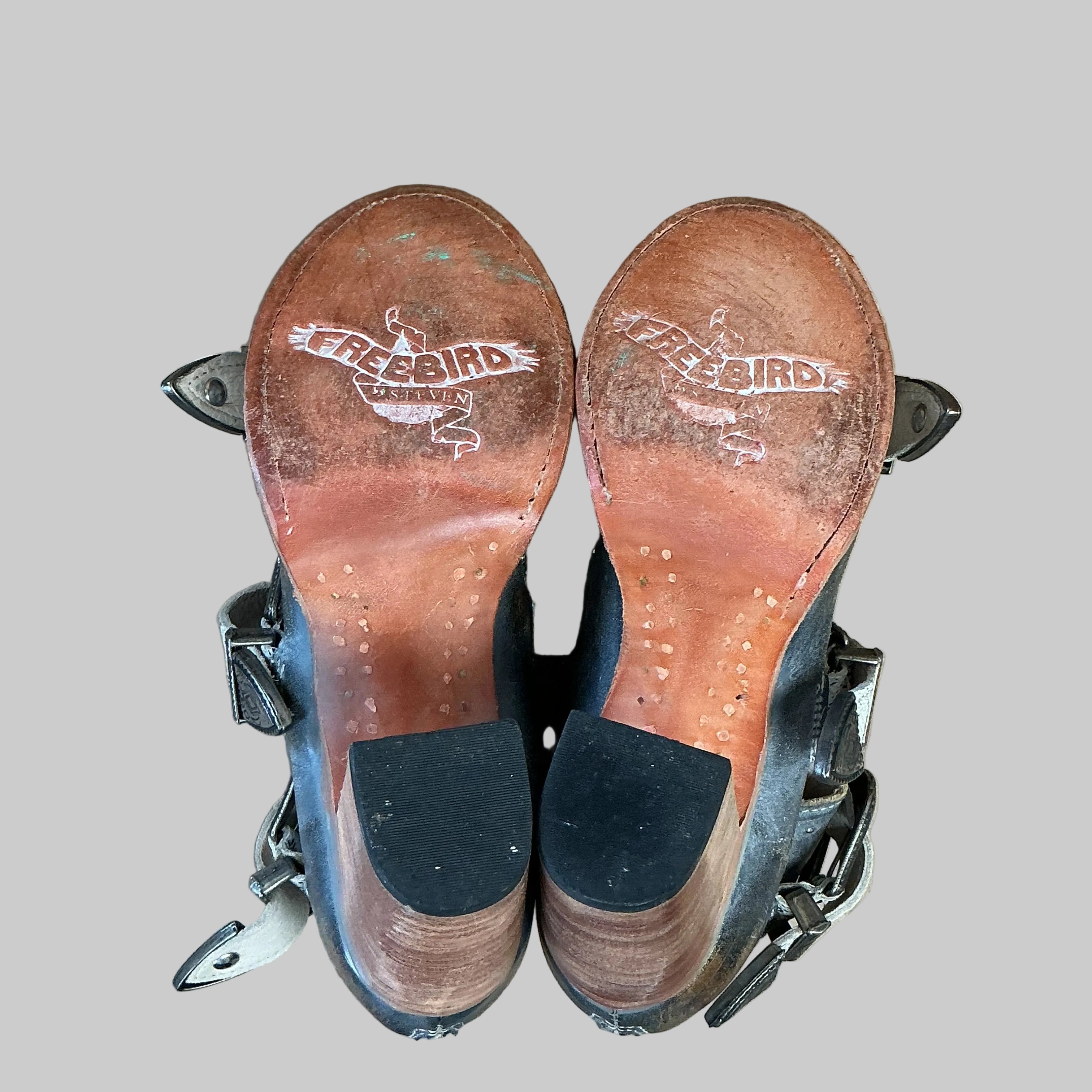 Freebird gray leather Violet boots, size 9