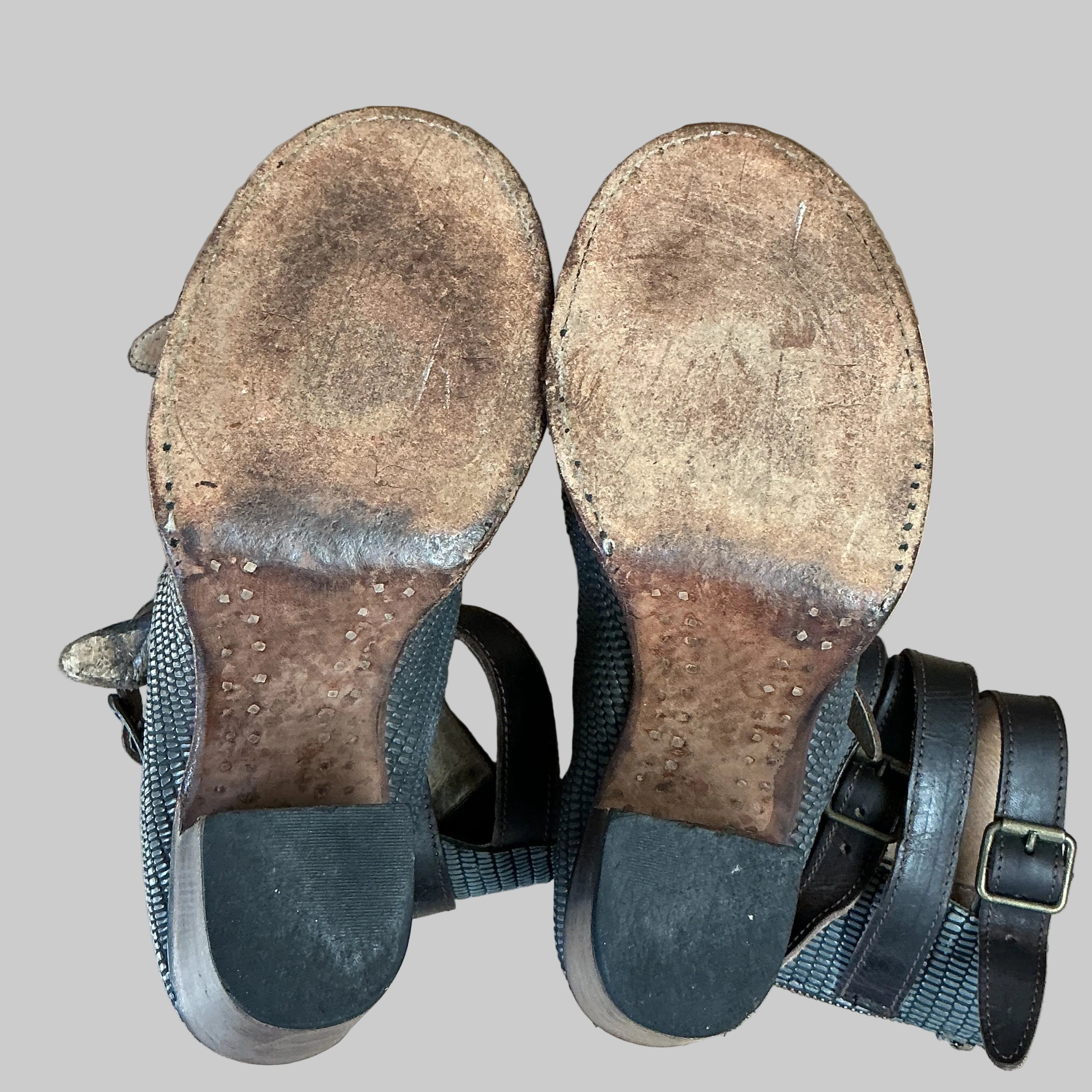 Freebird blue-gray leather Bond boots, size 9