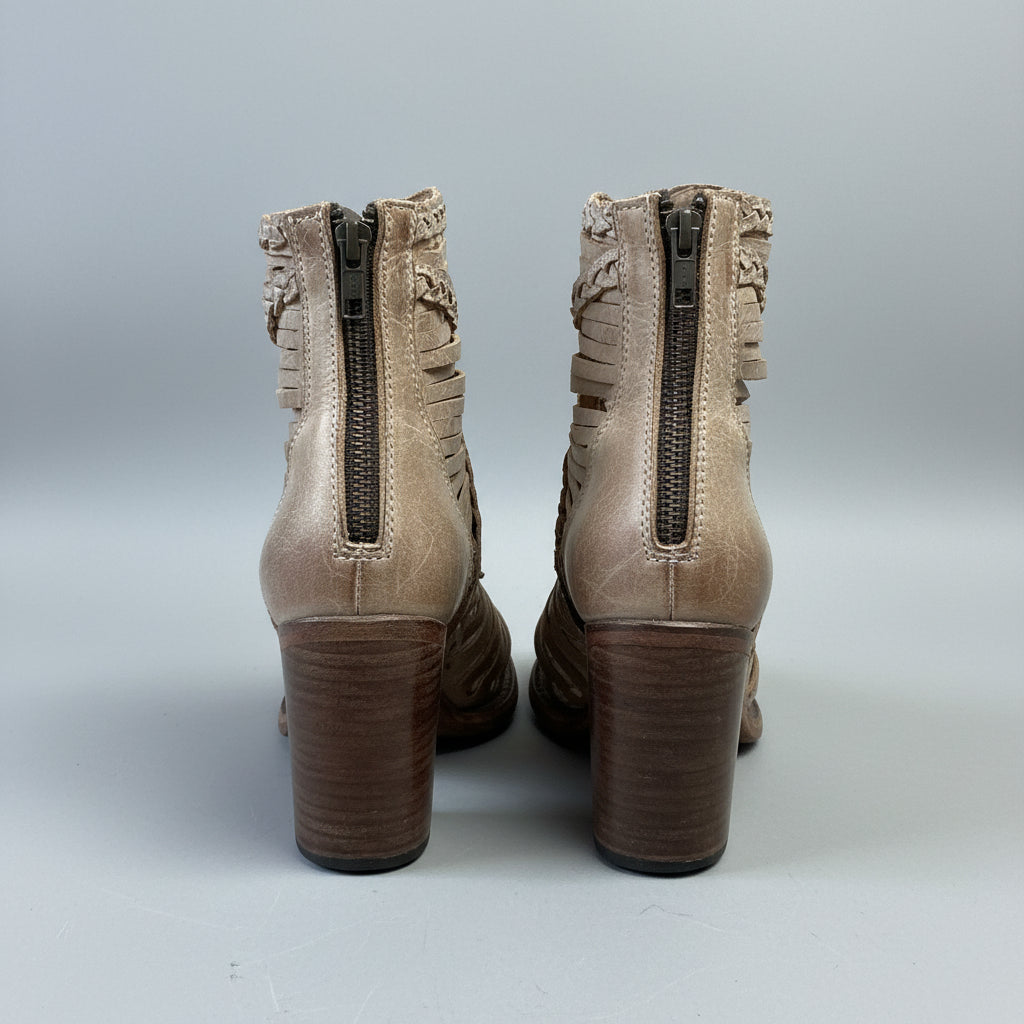 Freebird tan leather Bela booties, size 9