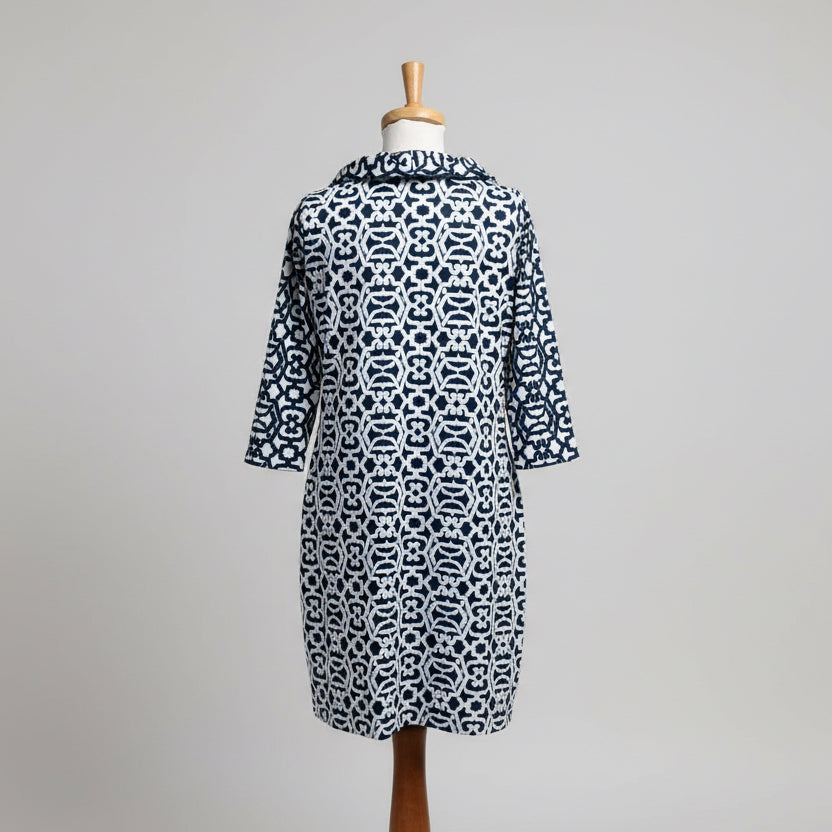 Gretchen Scott navy & white dress, size L