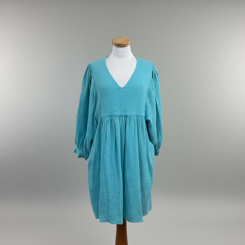 Tyler Boe aqua cotton gauze dress, size M, NEW WITH TAGS!