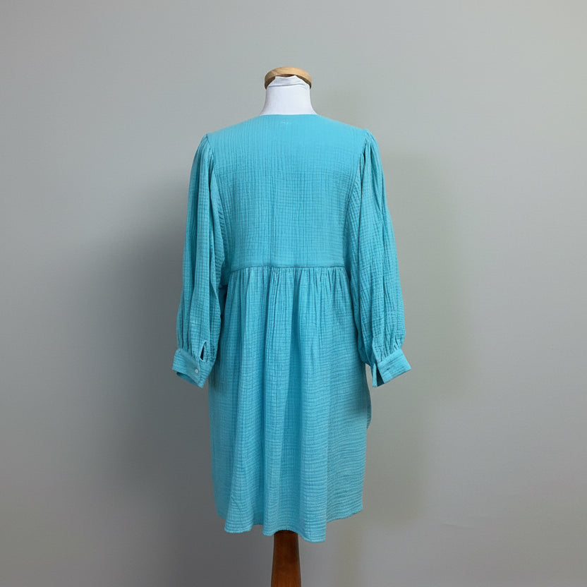 Tyler Boe aqua cotton gauze dress, size M, NEW WITH TAGS!