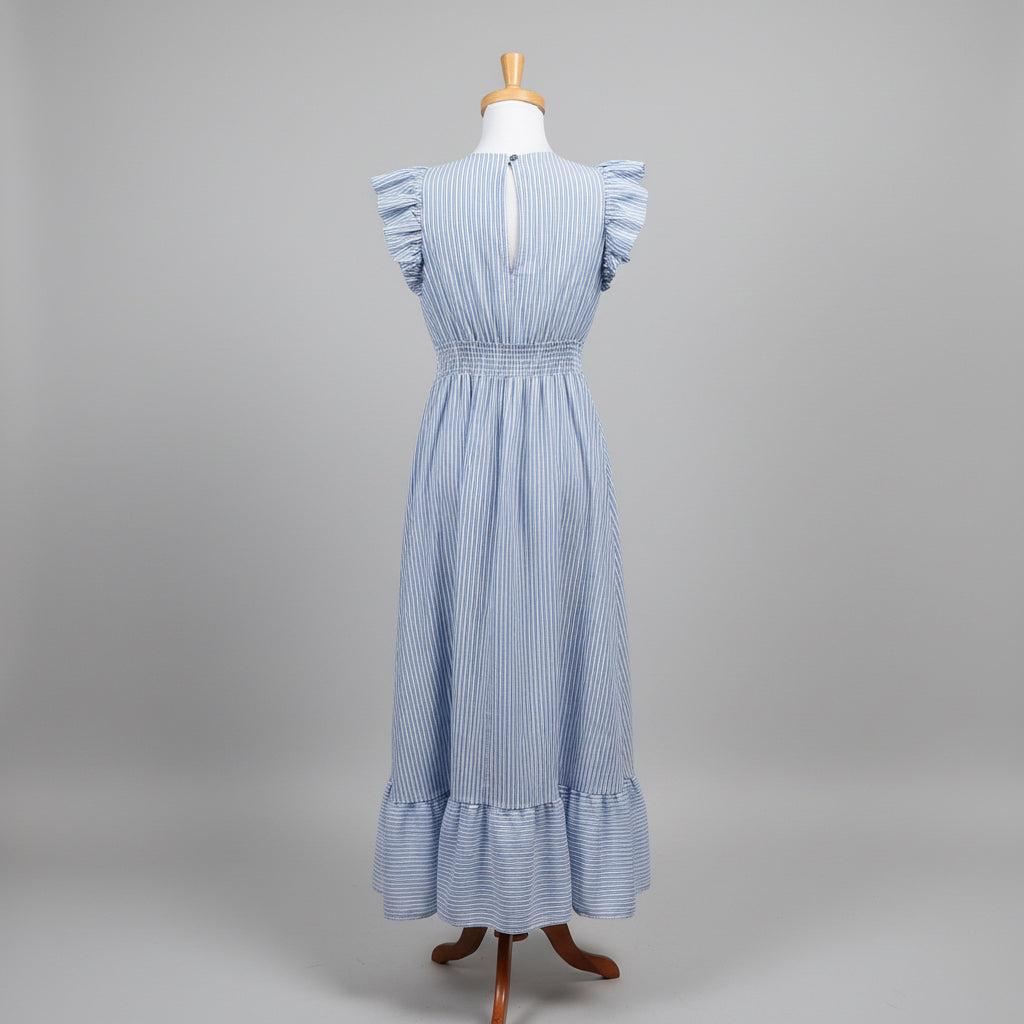 Karlie light blue and white stripe dress, size S