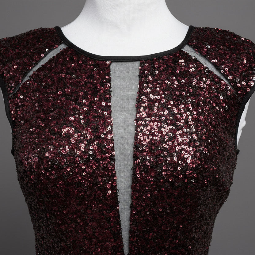 Nicole Miller burgundy sequin dress, size 4