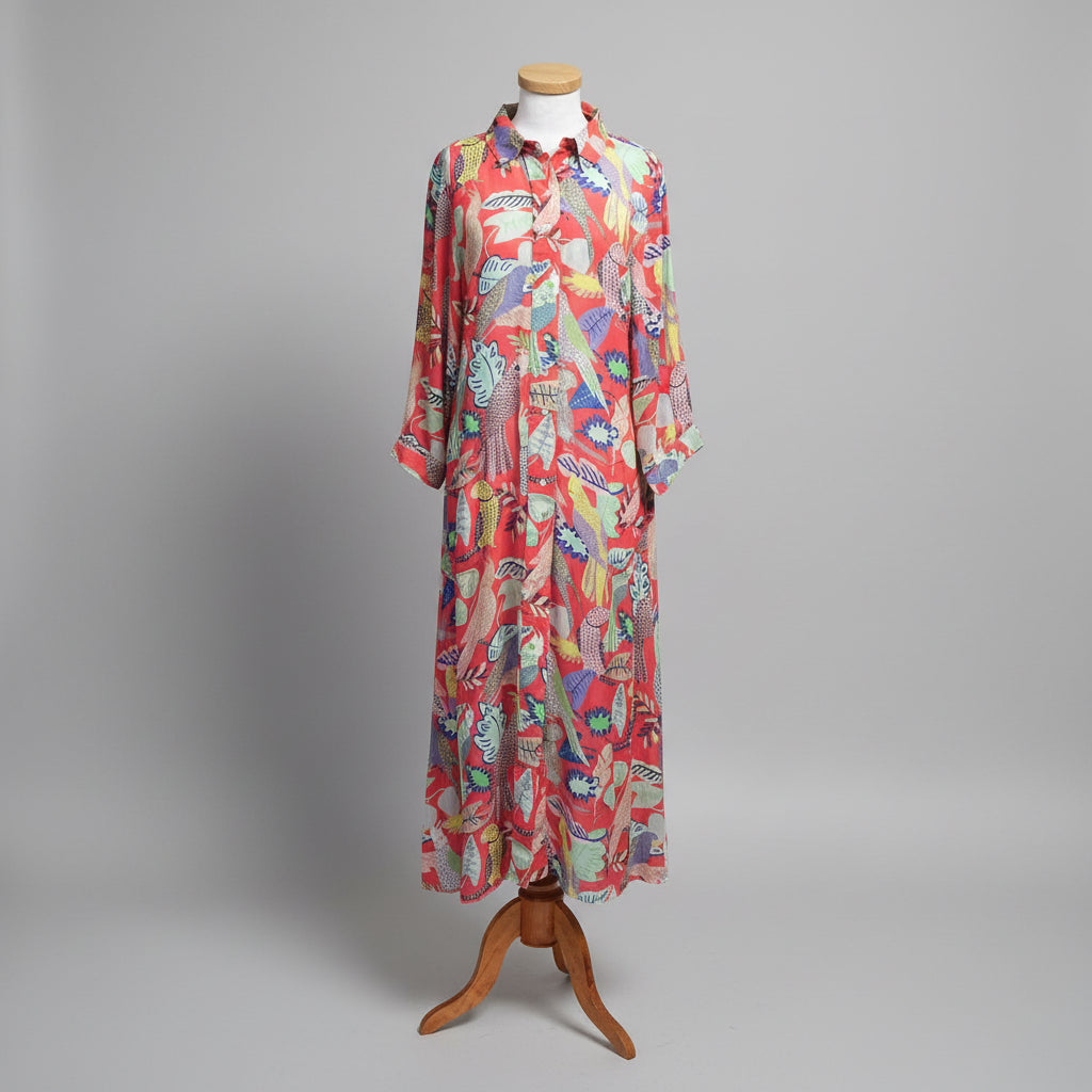 Oliphant coral maxi dress, size L