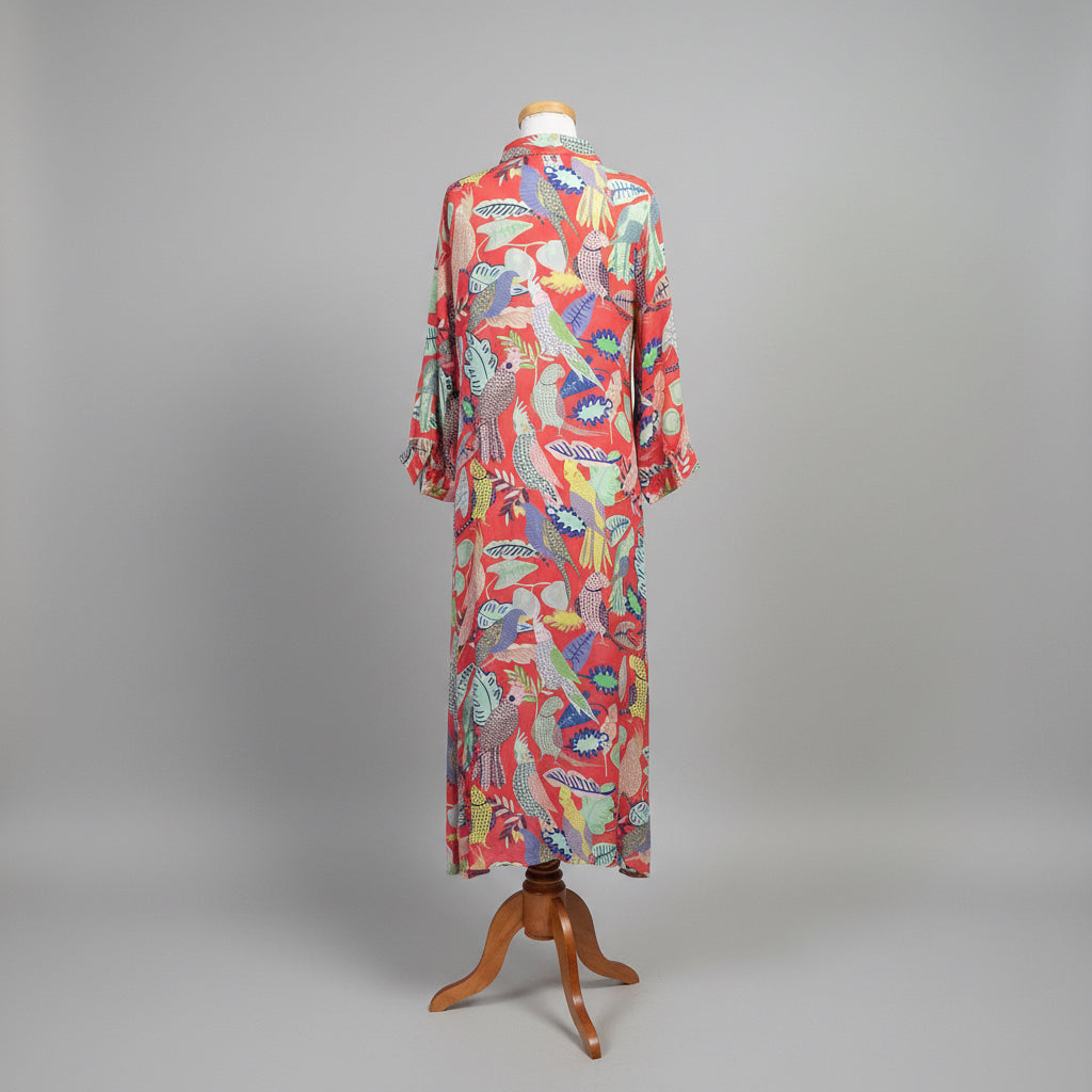 Oliphant coral maxi dress, size L