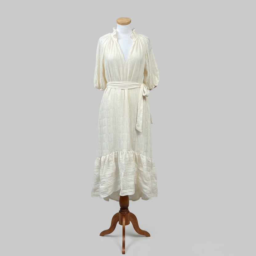 Free the Roses cream eyelet maxi dress, size S