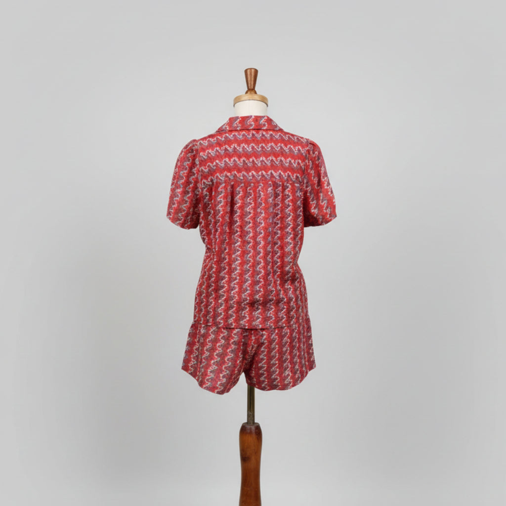 Tuckernuck red linen two-piece set, size M