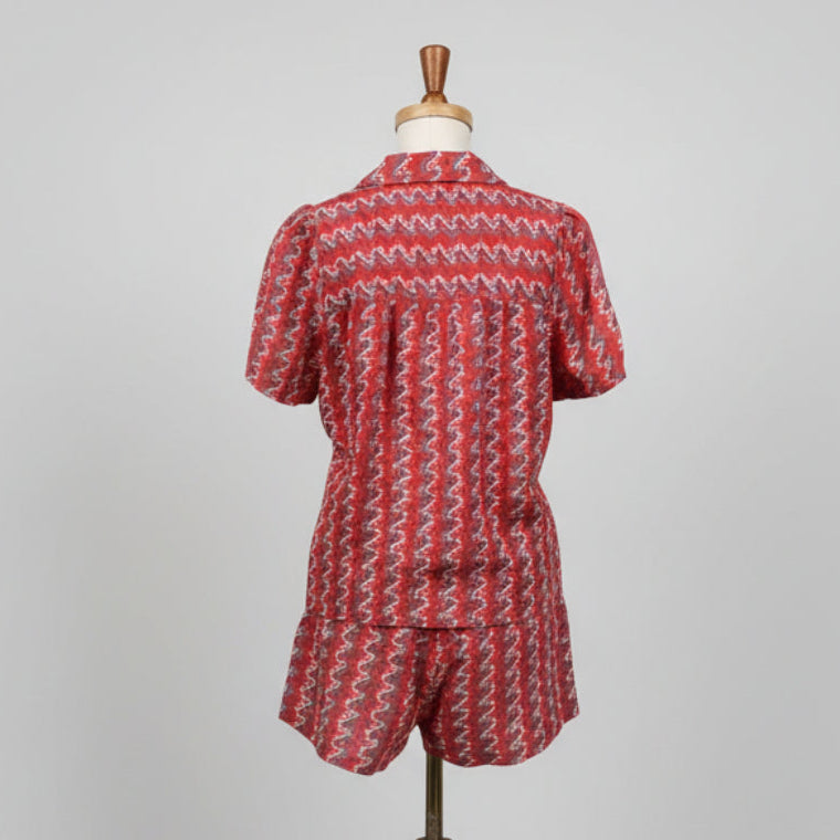 Tuckernuck red linen two-piece set, size M