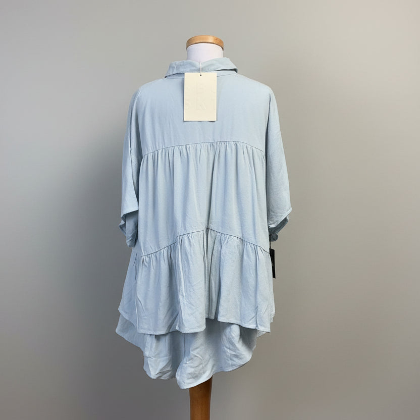 Sabo light blue Luna blouse/shorts set, size S, NEW WITH TAGS!!
