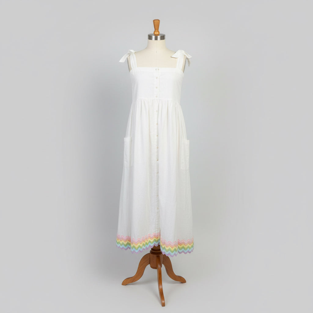 Juliet Dunn white linen maxi, size M