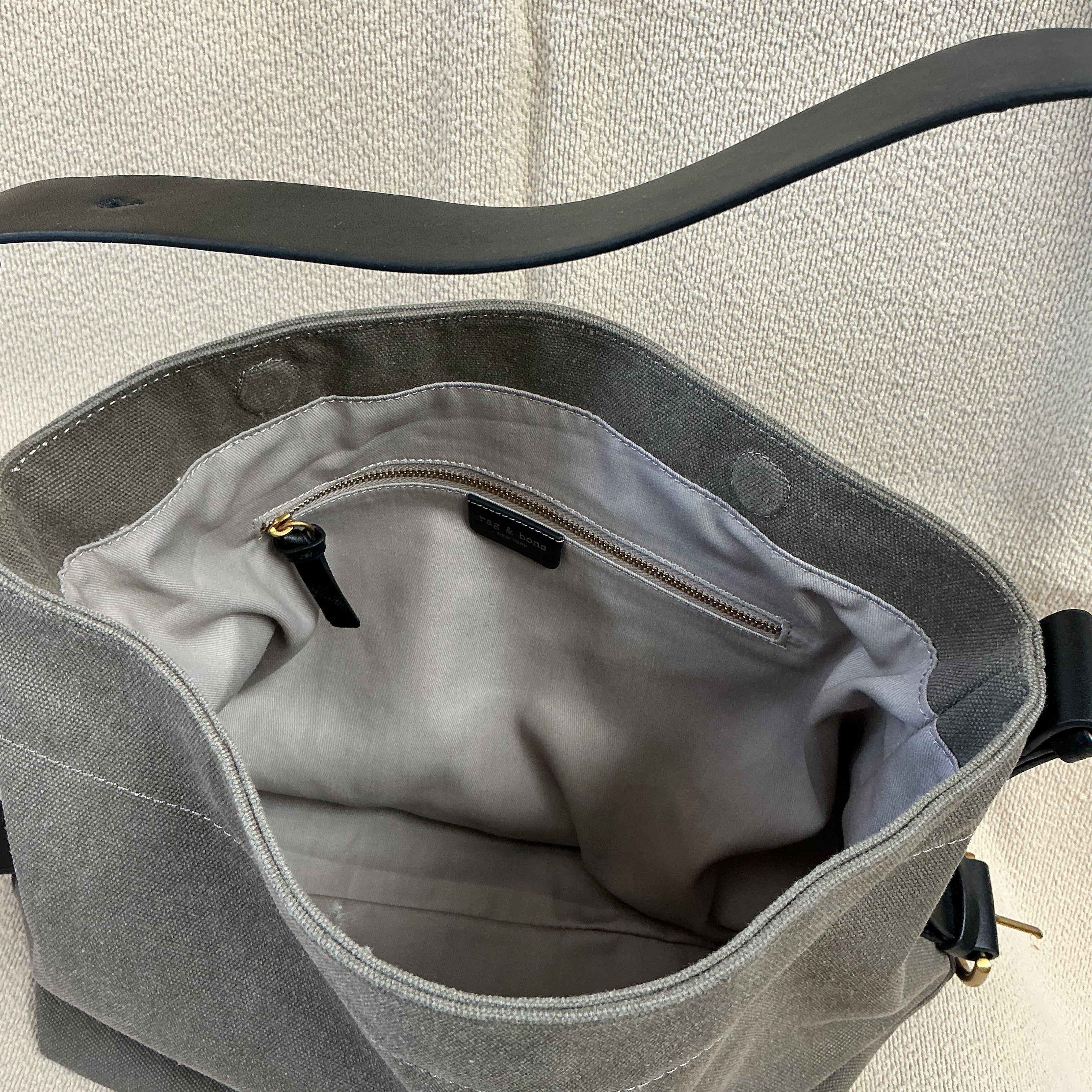 Rag and Bone brown canvas bag with leather trim, LIKE NEW!