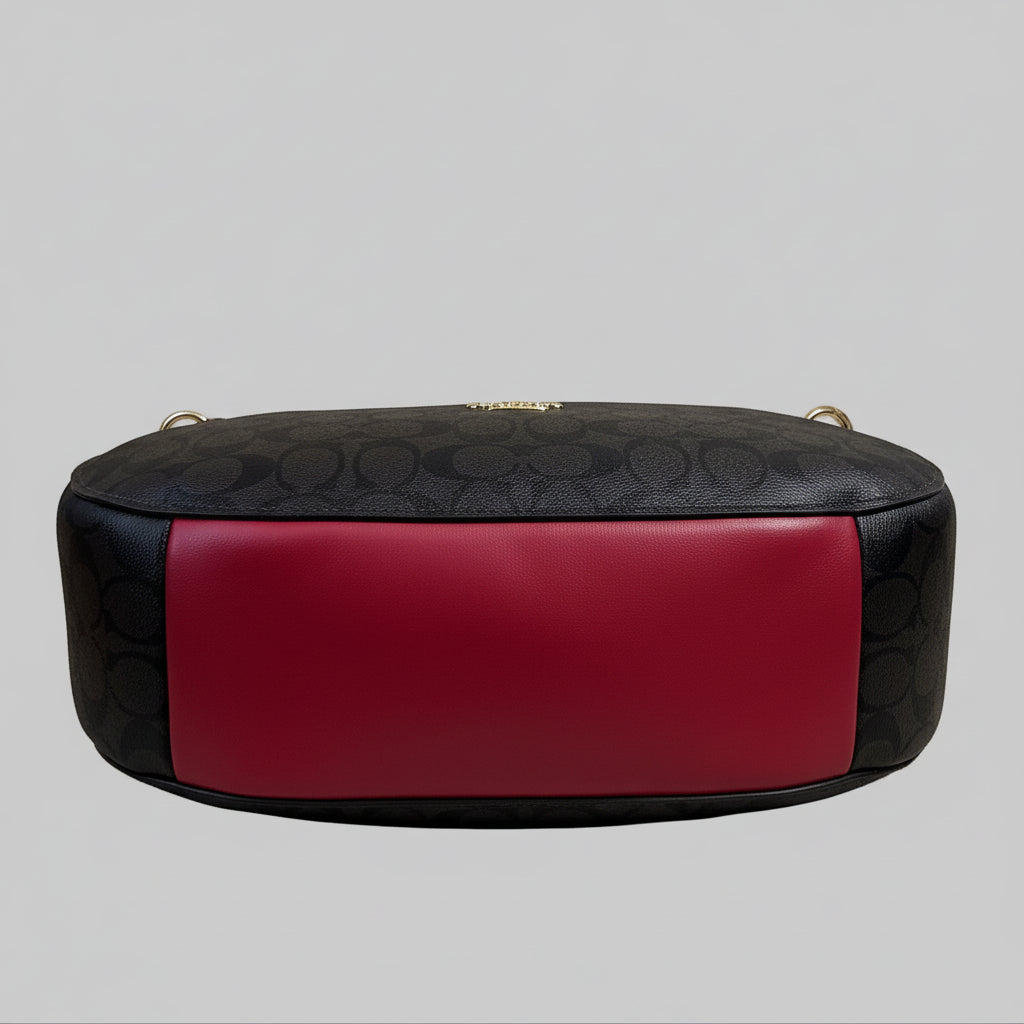 Coach brown logo Elle hobo bag