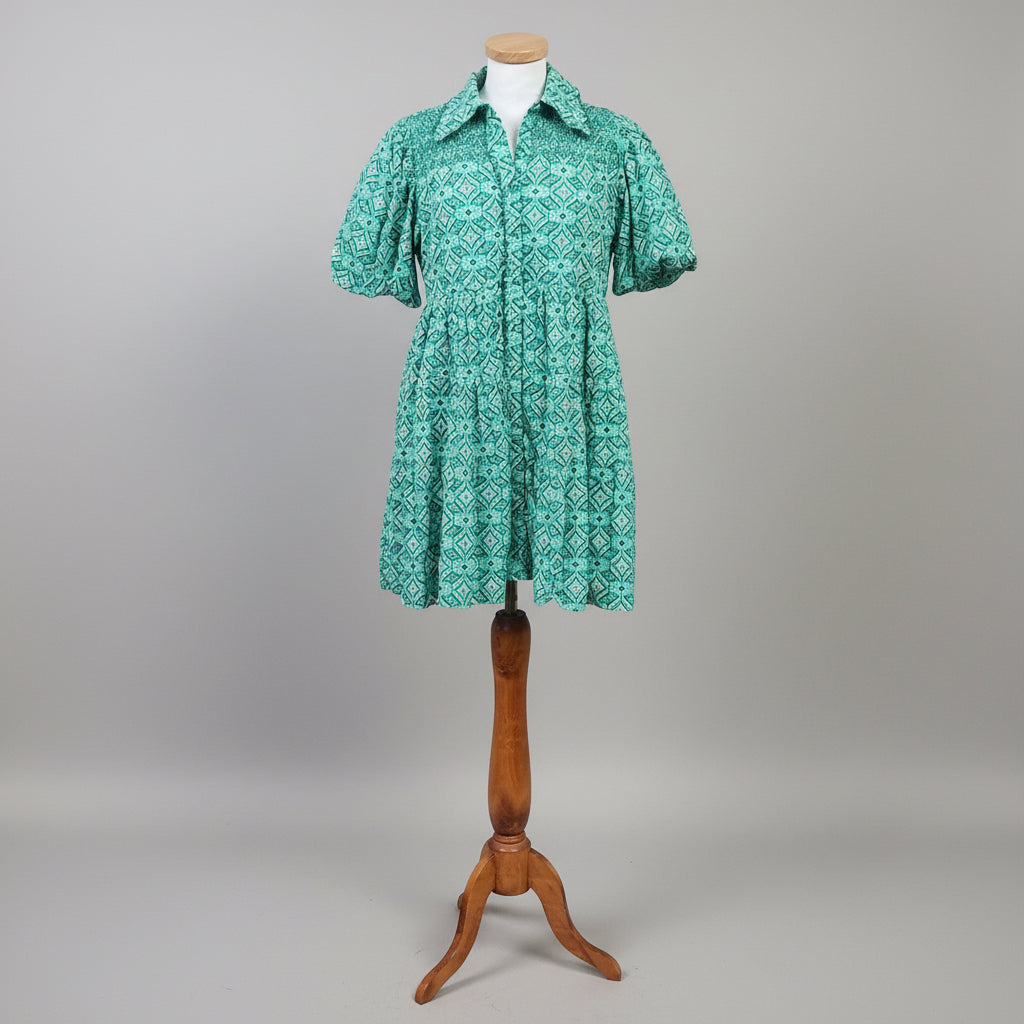 Hyacinth House jade print dress, size L