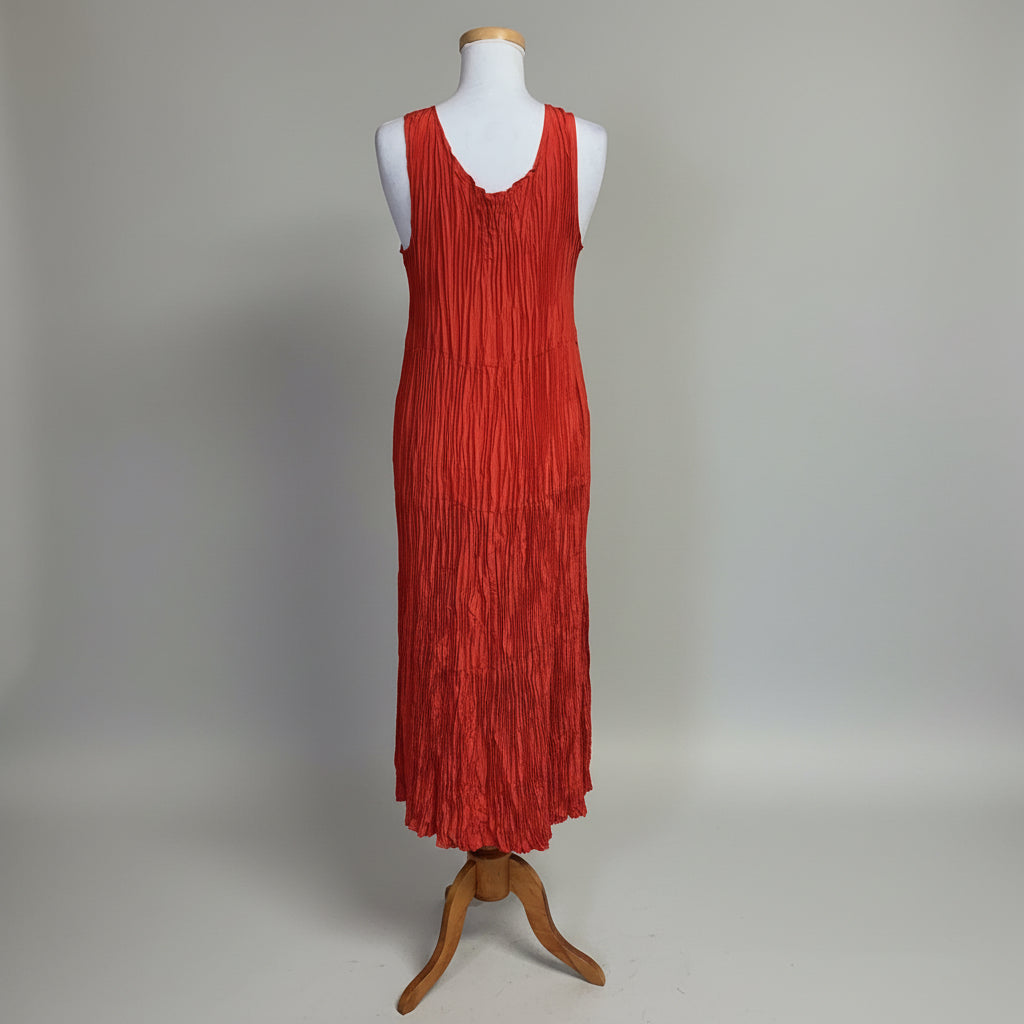 Eileen Fisher orange silk dress, size L