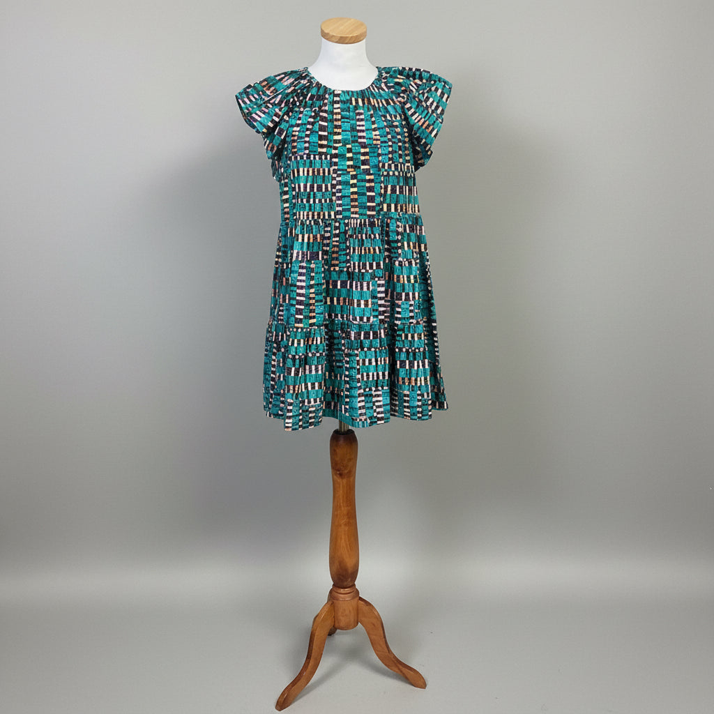 Marie Oliver teal print Kara dress, size XS