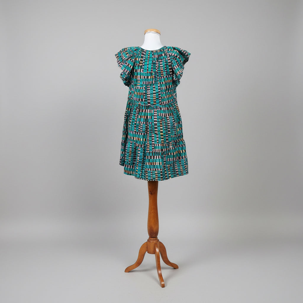 Marie Oliver teal print Kara dress, size XS