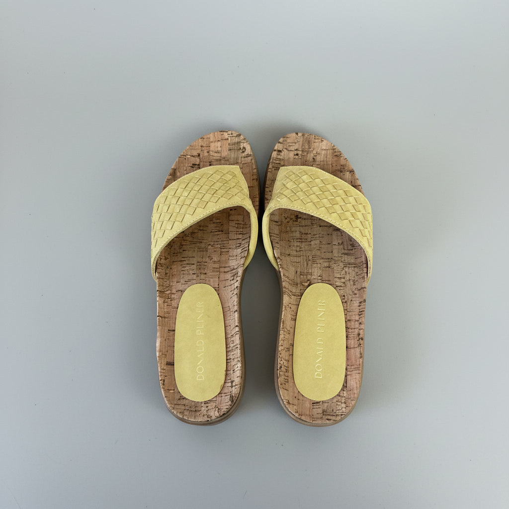 Donald J. Pliner yellow/cork sandal, Size 8.5
