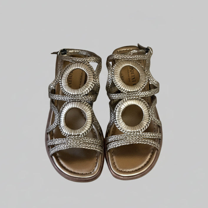 Pons Quintana bronze braid sandal, Size 9