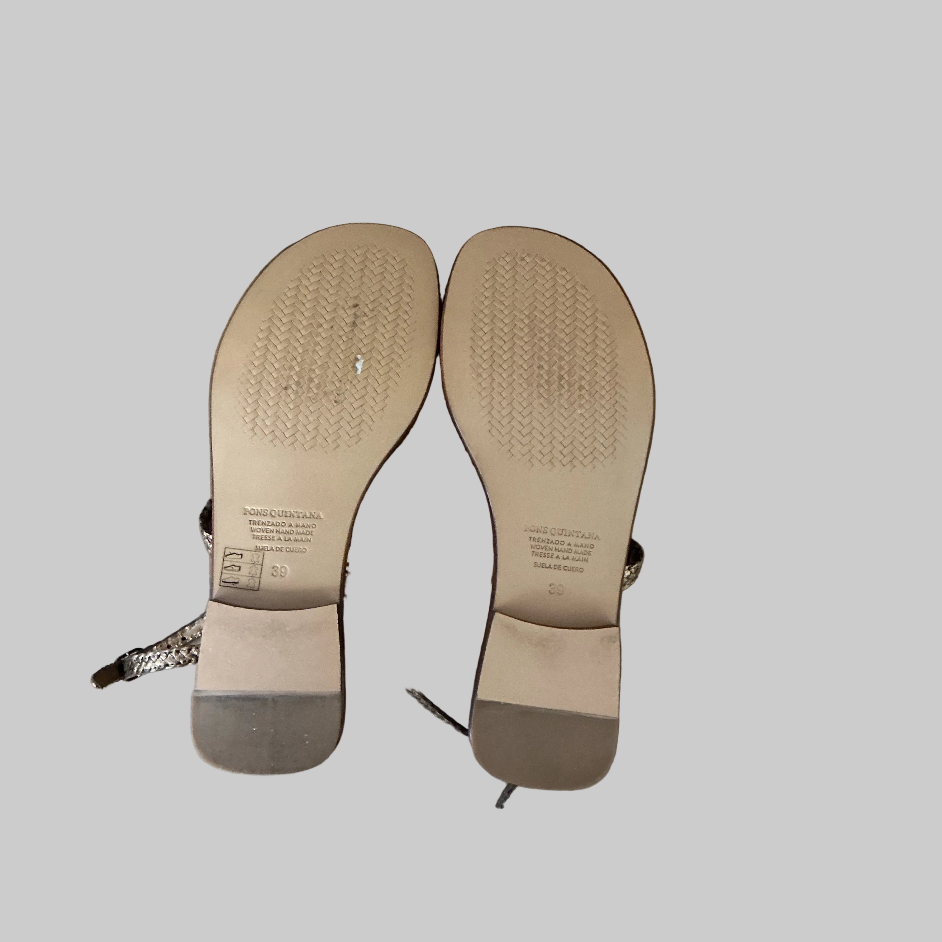 Pons Quintana bronze braid sandal, Size 9