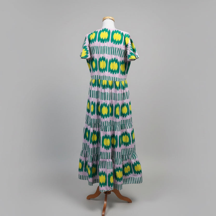 Oliphant lavender/green/yellow patterned dress, Size L