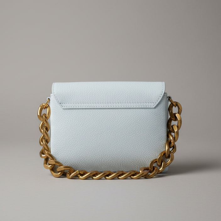 Viola Castellani white bag with gold chain handle