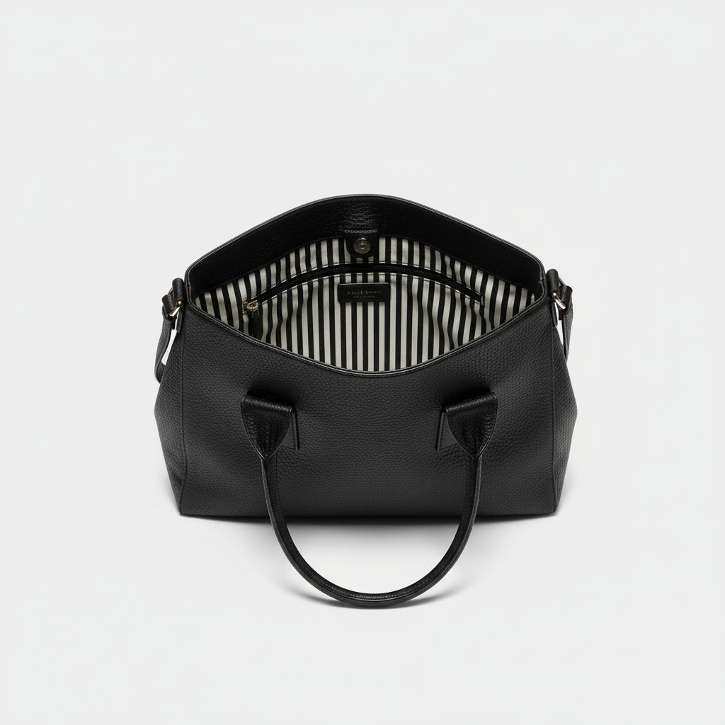 Kate Spade black leather New York satchel