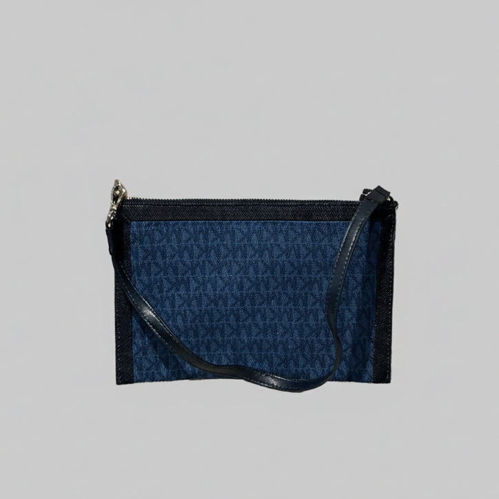 Michael Kors denim logo print wristlet, NEW WITH TAGS!