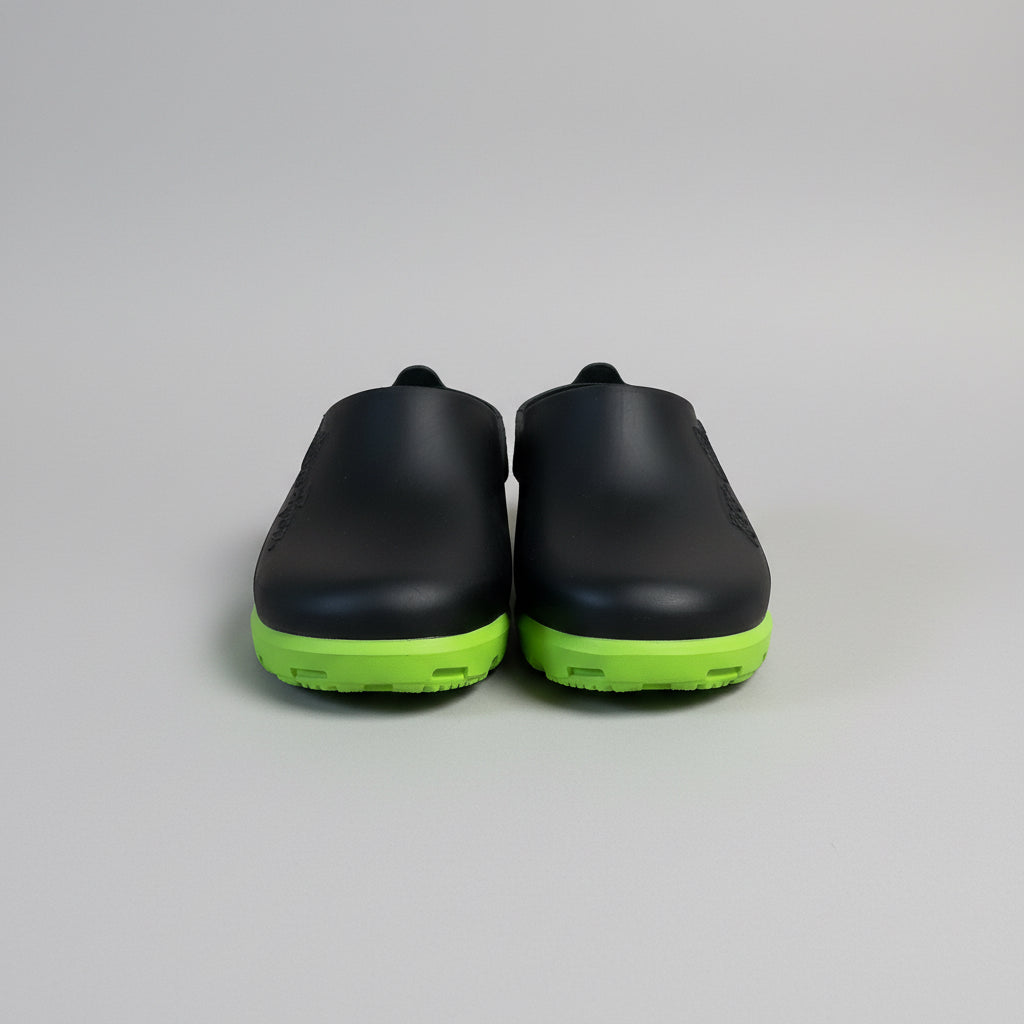 Calzuro black and lime Rebel Clogs, size 7/8, BRAND NEW!